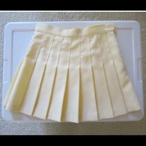 American Apparel Pleated Tennis Skirt Pale Yellow